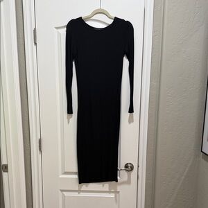 Top Shop black Body con Long Sleeve Midi Dress